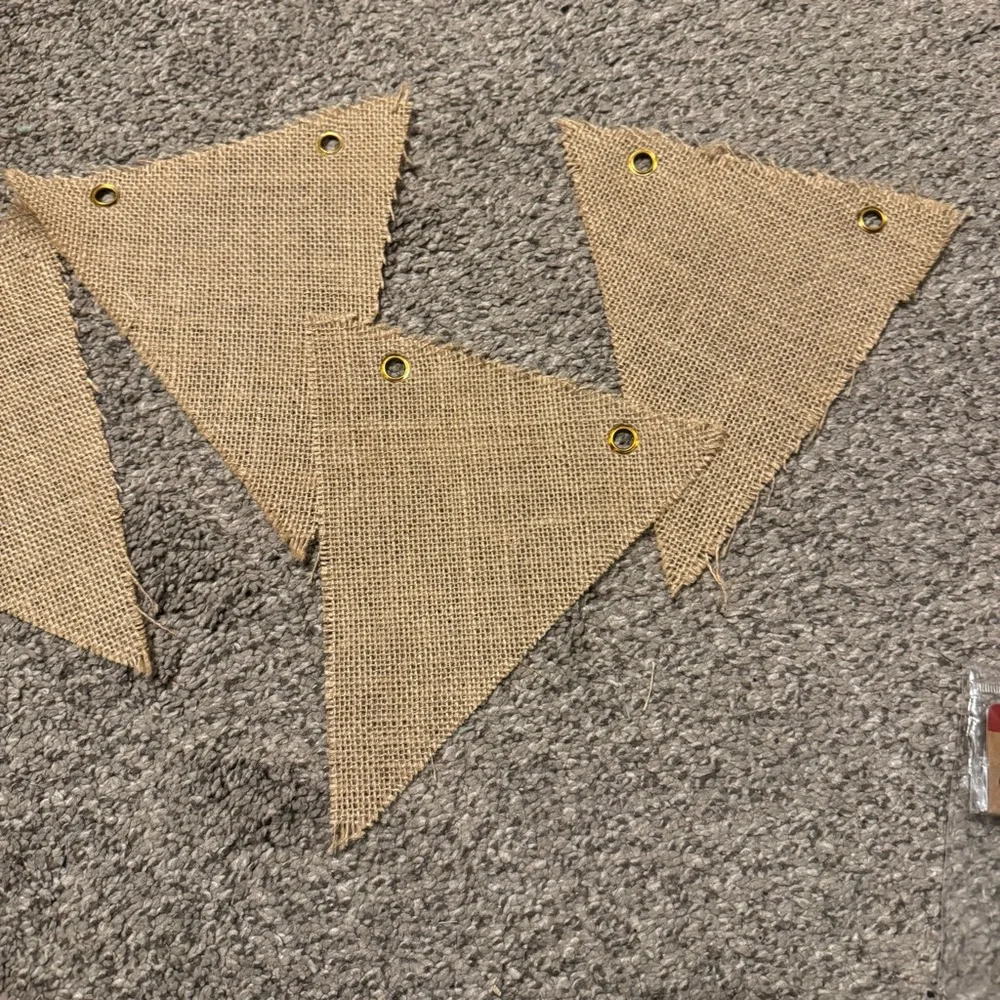 Rustic Burlap Triangle Flags - Picture 2 of 2